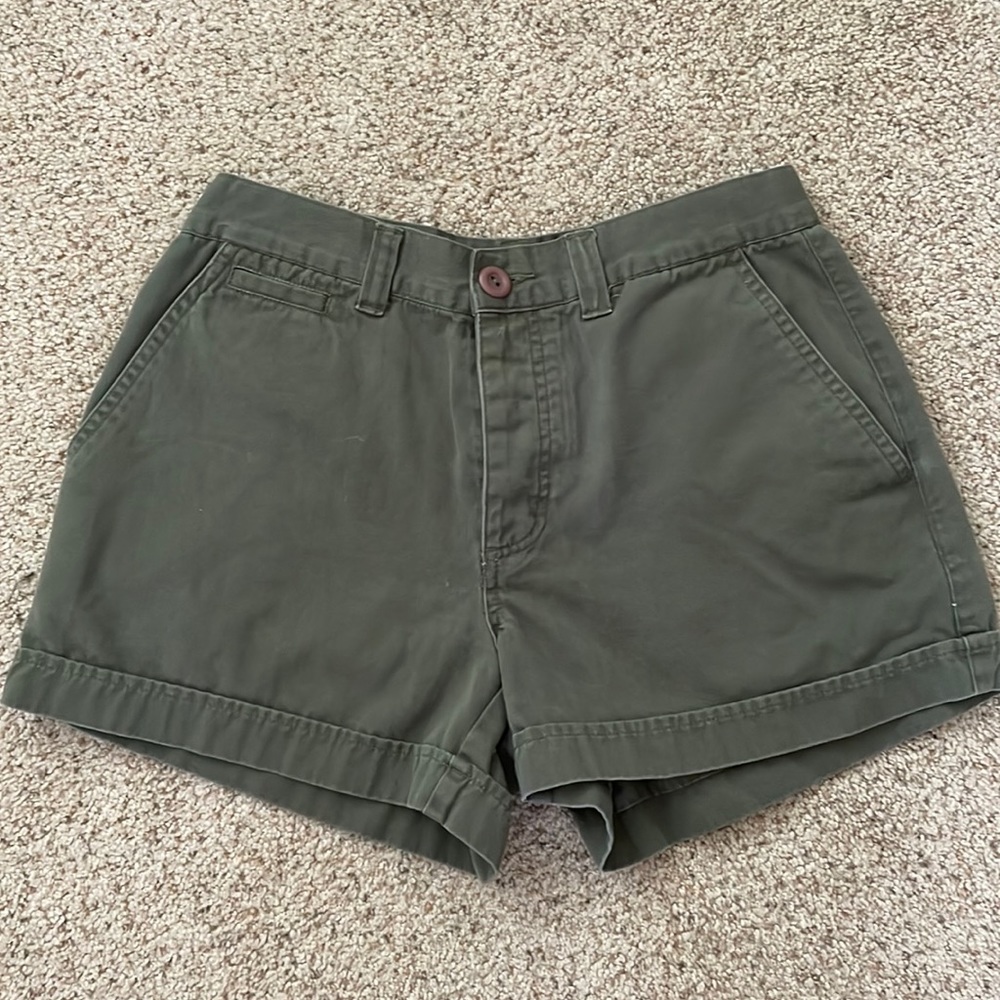 Green jean shorts
